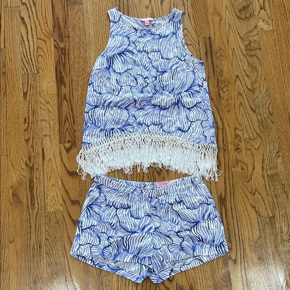 Lilly Pulitzer Other - Lilly Pulitzer Sonya Set Bright Navy House Of Nemo Size 0 EUC